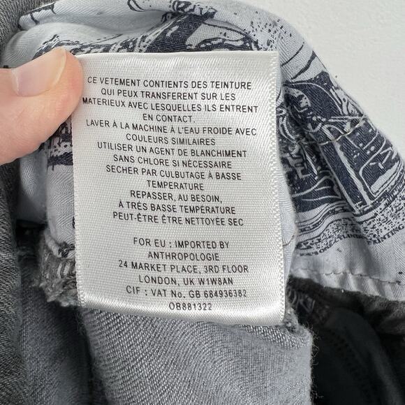 Anthropologie Sz 29 Pilcro Letterpress High Rise Skinny Jeans Stretch Light Gray - Picture 12 of 12
